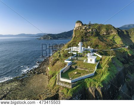 Aerial View Of Bitou Cape Lighthouse, Taiwan.