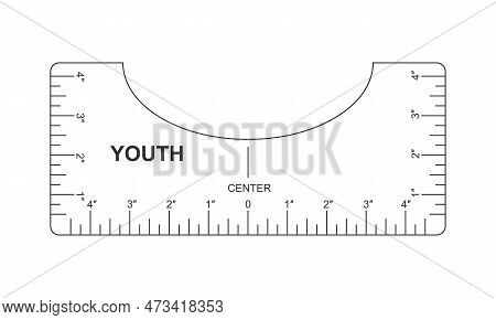 T Shirt Alignment Guide. Youth Size Template. Ruler For Centering Clothing Design. Sewing Measuremen