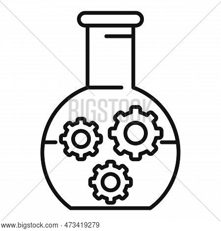 Chemical Flask Nanotechnology Icon. Outline Chemical Flask Nanotechnology Icon For Web Design Isolat