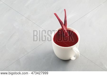 Salgam - Popular Turkish Drink, Made From Fermented Purple Carrots, Turnips Or Beets. Selective Focu