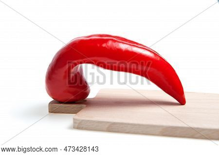 Spicy Chili On A White Background. Used As An Ingredient For Harissa, Ajika, Muhammara. East And Mid