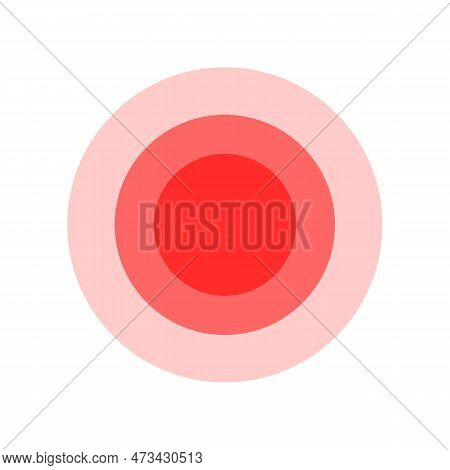 Pain Circle Red. Vector Red Circles. Icon For Medical Painkiller Drug Medicine.