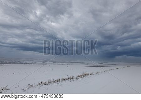 Snowy Winter Landscape In South Moravia In The Czech Republic