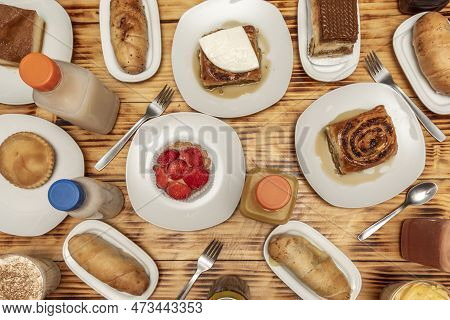 Typical Venezuelan And Latin Desserts, Golfeados, Creams, Quesillos, Stuffed Pieces And Strawberry T