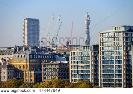 London - November 13, 2022: Centre Point And Post Office Tower Are Two Of London's Most Impressive H