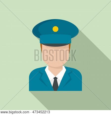 Electric Train Driver Icon. Flat Illustration Of Electric Train Driver Icon For Web Design