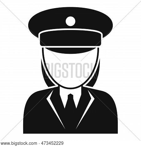 Woman Electric Train Driver Icon. Simple Illustration Of Woman Electric Train Driver Icon For Web De