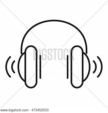 Engineer Headphones Icon. Outline Engineer Headphones Icon For Web Design Isolated On White Backgrou