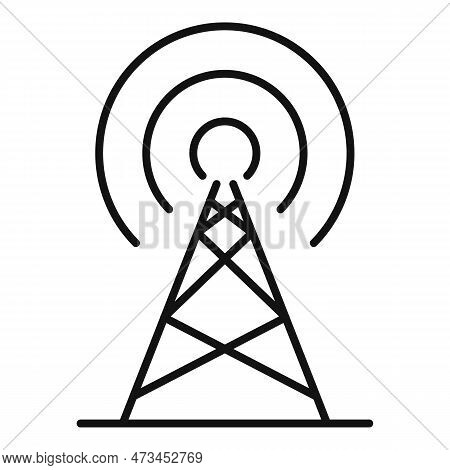 Radio Metal Tower Icon. Outline Radio Metal Tower Icon For Web Design Isolated On White Background