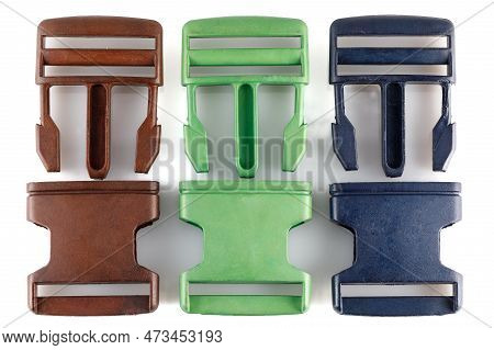 Color Plastic Fasteners - Fastex.  Reinforced Plastic Carabiner For Army And Camping Equipment. Plas