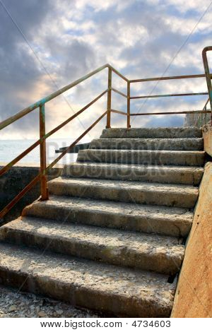 Footsteps On Neglected Seafront