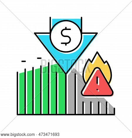 Sudden Change Market Trends Financial Crisis Color Icon Vector. Sudden Change Market Trends Financia