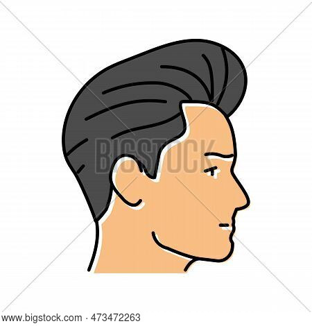 Pompadour Hairstyle Male Color Icon Vector. Pompadour Hairstyle Male Sign. Isolated Symbol Illustrat