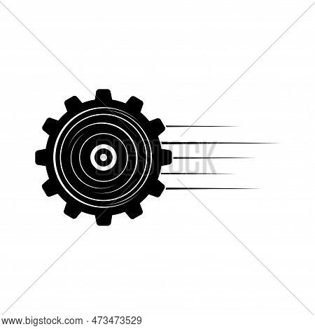 Gear Fast Vector Design With Gear And Speed Symbol On White Background