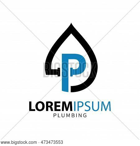 Plumbing Concept Of Ap Logo Template Design. Vector Illustration On White Background