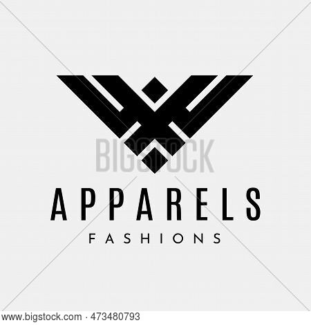 Minimalist Abstract Initial Wx Xw W X Logo Design. Simple Black Letter Wx Logo.