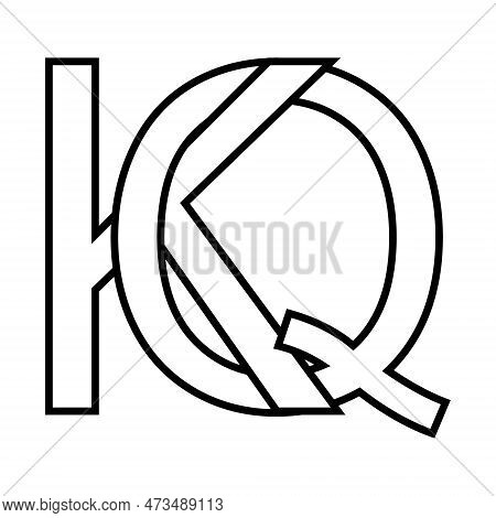 Logo Sign Kq Qk, Icon Double Letters Logotype Q K