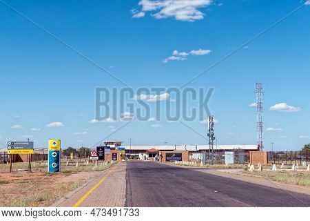 Upington, South Africa - Feb 24, 2023: The Entrance To The Upington International Airport. The Termi