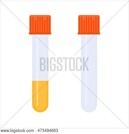 Urine Sample Test Tube Icon For Medical Research