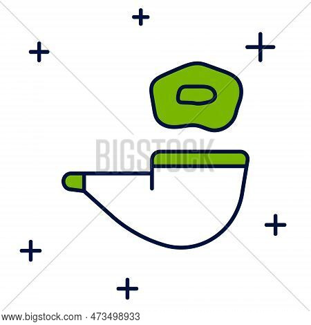 Filled Outline Smoking Pipe With Smoke Icon Isolated On White Background. Tobacco Pipe. Vector