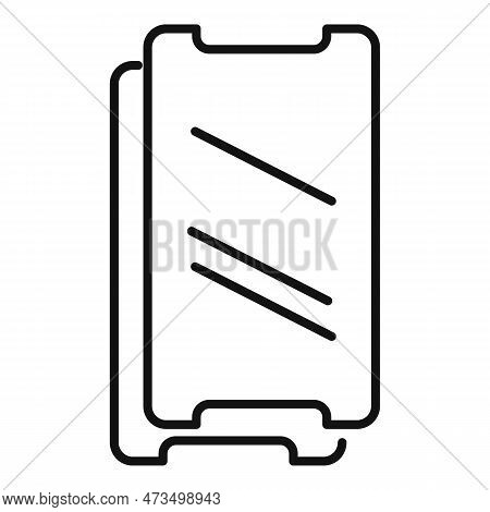 Resistant Phone Glass Icon. Outline Resistant Phone Glass Icon For Web Design Isolated On White Back