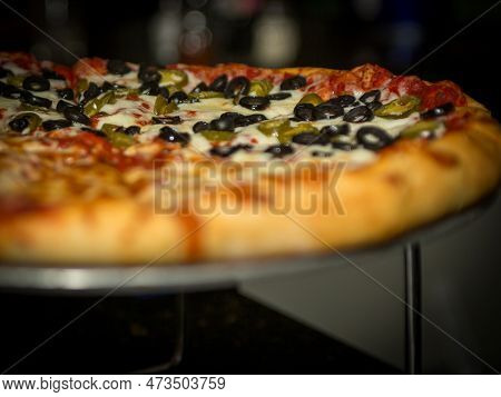 Jalepeno And Black Olive Pizza With Extra Cheese
