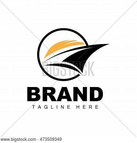 Ship Logo, Ocean Transport Vector, And Cruise Ship, Cargo, Logistics, Sailing School, Speedboat