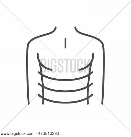 Breath Shortness Line Outline Icon Isolated On White