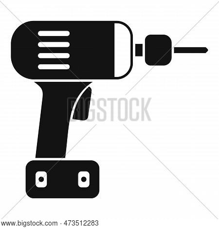 Cordless Drill Icon. Simple Illustration Of Cordless Drill Icon For Web Design Isolated On White Bac
