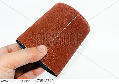 Tools Building And Repair - Machine Emery Paper Isolated On White Background