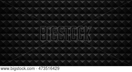 Acoustical Noise Reduction Foam With Pyramid Shapes. Recording Studio Background. Sound Absorbing Ma