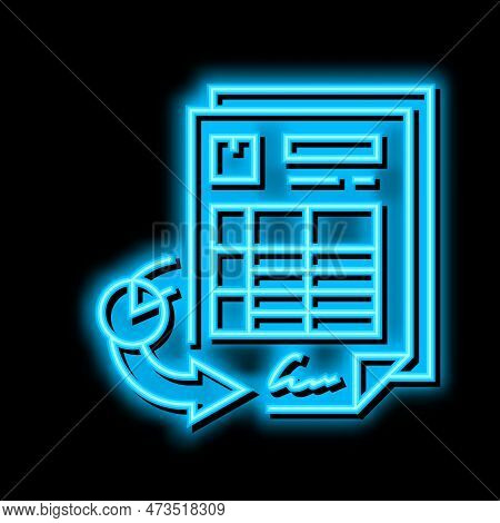 Restock Report Neon Light Sign Vector. Restock Report Illustration