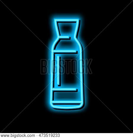 Carafe Glass Neon Light Sign Vector. Carafe Glass Illustration