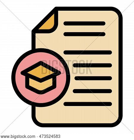 Graduation Thesis Icon. Outline Graduation Thesis Vector Icon For Web Design Isolated On White Backg