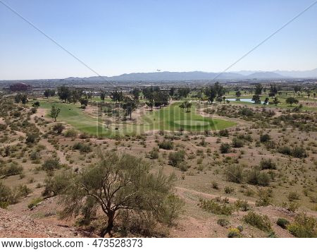 View Of Papago Golf Course In Phoenix From Local Hiking Trail