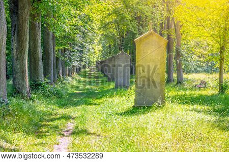 Way Of The Cross With Brick Chapels Leading Through An Avenue Of Deciduous Trees To The Top Of Calva