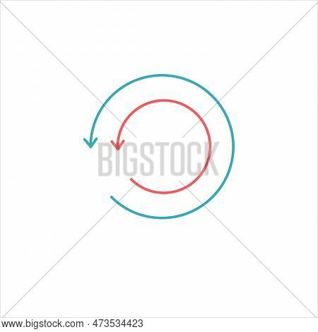 Abstract Round Back Counterclock-wise Arrows Icon, One Direction Arrows In Circle. Stock Vector Illu