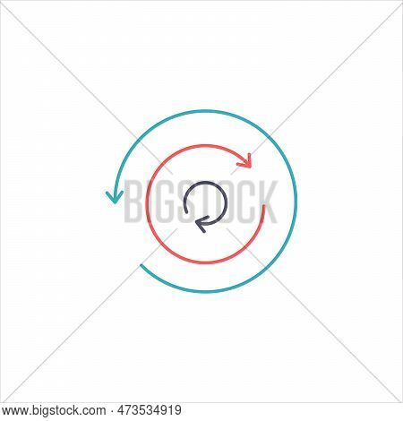 Orientation Arrows Rotation In Circle With Different Diametr. Stock Vector Illustration Isolated On 
