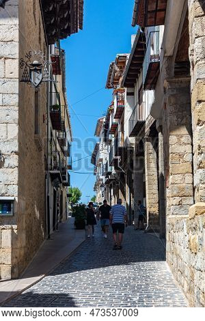 Morella, Spain - August 09, 2022 : The Old Town Of Morella Is A Picturesque And Well-preserved Medie