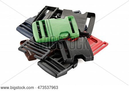 Color Plastic Fasteners - Fastex.  Reinforced Plastic Carabiner For Army And Camping Equipment. Plas