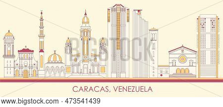 Cartoon Skyline Panorama Of City Of Caracas, Venezuela - Vector Illustration