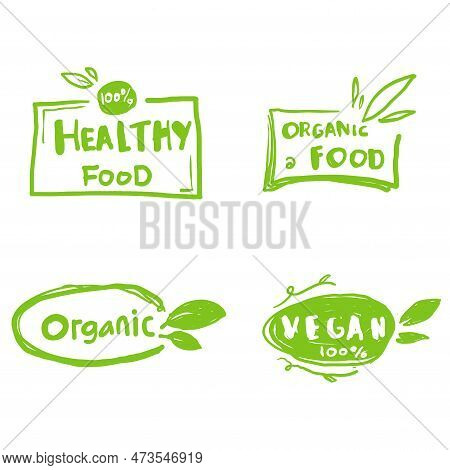 Collection Of Vegan, Eco, Bio, Organic, Fresh, Healthy, 100 Percent, Natural Food. Natural Product. 