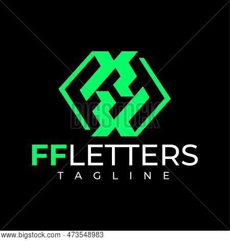 Modern Letter F Ff Logo Design Template. Simple Flat Acronym Ff Logo Branding.