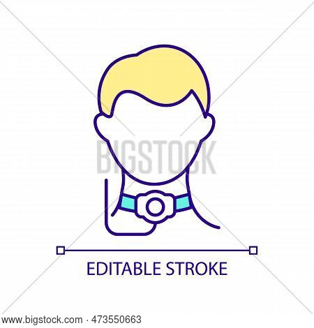 Tracheostomy Rgb Color Icon. Critical Condition. Emergency. Intensive Care. Respiratory Disease. Hea