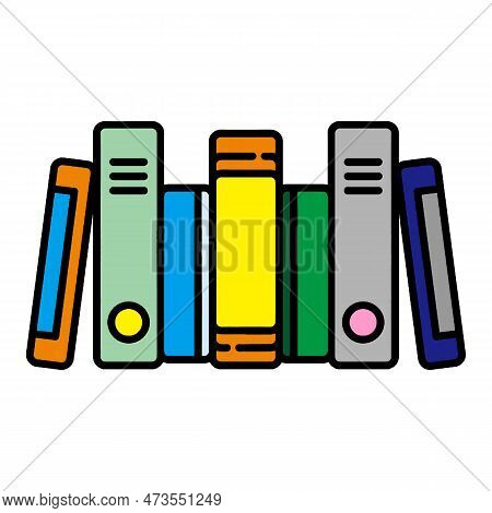 School Folders Icon. Outline School Folders Icon For Web Design Isolated On White Background