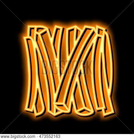 Sticks Carrot Neon Light Sign Vector. Sticks Carrot Illustration