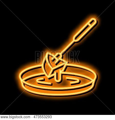 Cheese Fondue Maker Neon Light Sign Vector. Cheese Fondue Maker Illustration