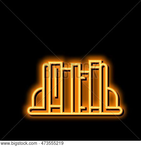 Bookends Decoration Neon Light Sign Vector. Bookends Decoration Illustration