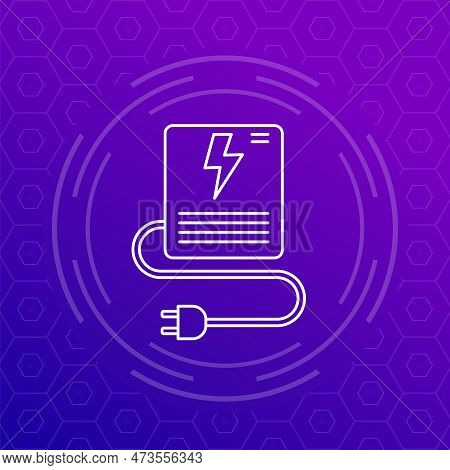 Ups, Uninterruptible Power Supply Line Vector Icon