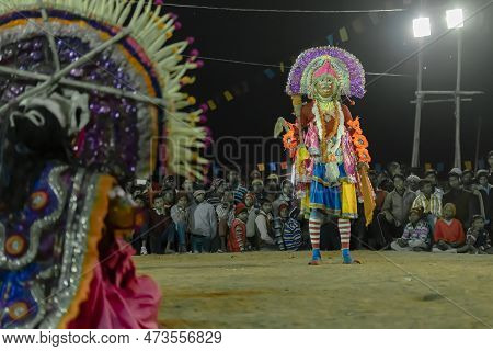 Purulia, West Bengal, India - 23rd December 2015 : Chhau Dance Or Chhou Dance. Unesco's Intangible C